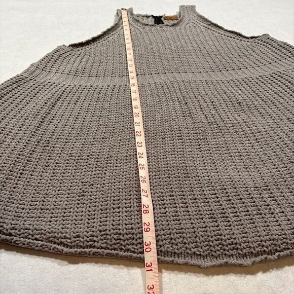 POL Womens Large Gray Chenille Chunky Knit Tank Top Boho Sleeveless - Picture 4 of 8